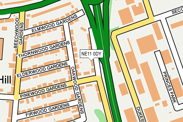 NE11 0DY map - OS OpenMap – Local (Ordnance Survey) NE11 0DY map - OS OpenMap – Local (Ordnance Survey)