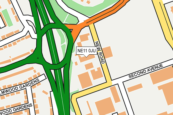 NE11 0JU map - OS OpenMap – Local (Ordnance Survey) NE11 0JU map - OS OpenMap – Local (Ordnance Survey)