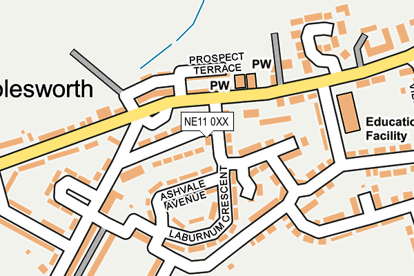 NE11 0XX map - OS OpenMap – Local (Ordnance Survey) NE11 0XX map - OS OpenMap – Local (Ordnance Survey)