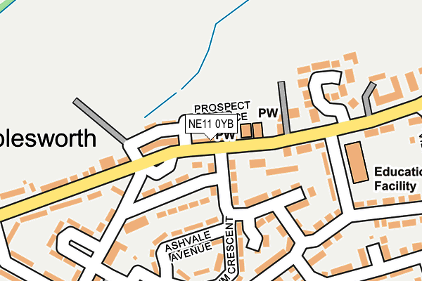 NE11 0YB map - OS OpenMap – Local (Ordnance Survey) NE11 0YB map - OS OpenMap – Local (Ordnance Survey)