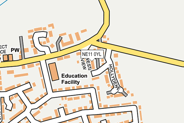 NE11 0YL map - OS OpenMap – Local (Ordnance Survey) NE11 0YL map - OS OpenMap – Local (Ordnance Survey)