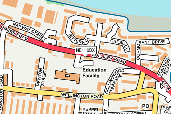 NE11 9DX map - OS OpenMap – Local (Ordnance Survey) NE11 9DX map - OS OpenMap – Local (Ordnance Survey)