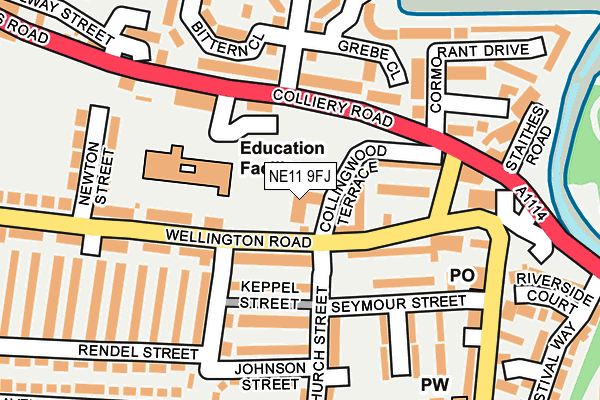 NE11 9FJ map - OS OpenMap – Local (Ordnance Survey) NE11 9FJ map - OS OpenMap – Local (Ordnance Survey)