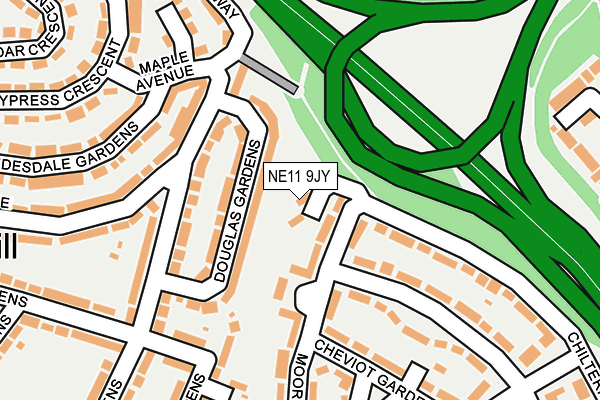 NE11 9JY map - OS OpenMap – Local (Ordnance Survey) NE11 9JY map - OS OpenMap – Local (Ordnance Survey)