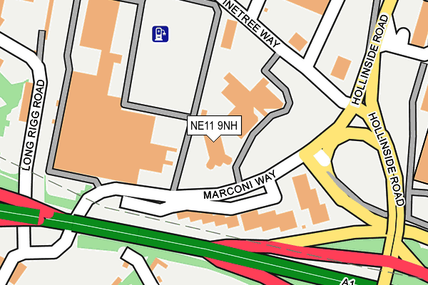 NE11 9NH map - OS OpenMap – Local (Ordnance Survey) NE11 9NH map - OS OpenMap – Local (Ordnance Survey)