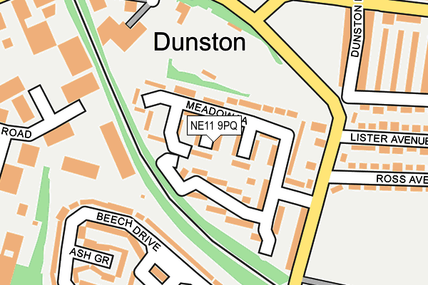 NE11 9PQ map - OS OpenMap – Local (Ordnance Survey) NE11 9PQ map - OS OpenMap – Local (Ordnance Survey)