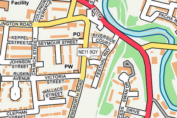 NE11 9QY map - OS OpenMap – Local (Ordnance Survey) NE11 9QY map - OS OpenMap – Local (Ordnance Survey)