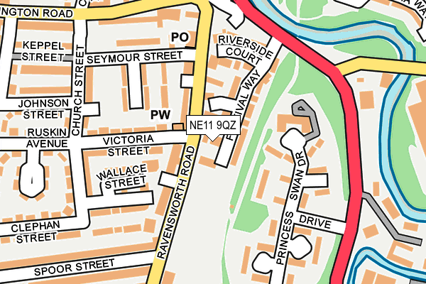 NE11 9QZ map - OS OpenMap – Local (Ordnance Survey) NE11 9QZ map - OS OpenMap – Local (Ordnance Survey)