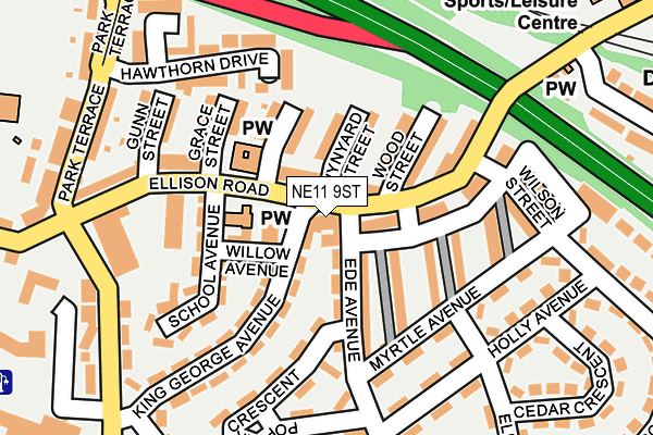 NE11 9ST map - OS OpenMap – Local (Ordnance Survey) NE11 9ST map - OS OpenMap – Local (Ordnance Survey)