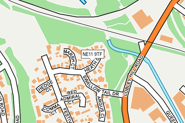 NE11 9TF map - OS OpenMap – Local (Ordnance Survey) NE11 9TF map - OS OpenMap – Local (Ordnance Survey)