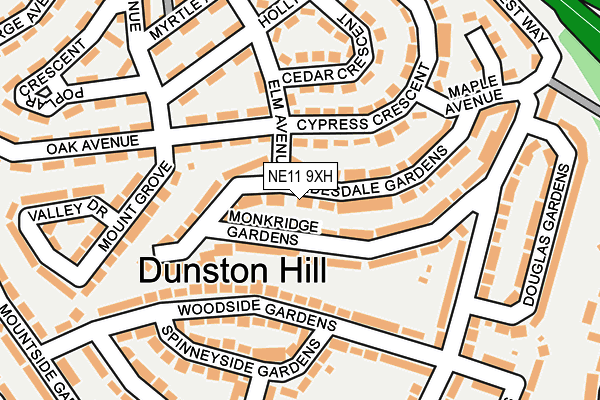 NE11 9XH map - OS OpenMap – Local (Ordnance Survey) NE11 9XH map - OS OpenMap – Local (Ordnance Survey)