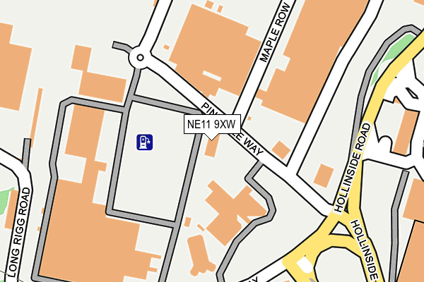 NE11 9XW map - OS OpenMap – Local (Ordnance Survey) NE11 9XW map - OS OpenMap – Local (Ordnance Survey)