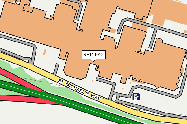 NE11 9YG map - OS OpenMap – Local (Ordnance Survey) NE11 9YG map - OS OpenMap – Local (Ordnance Survey)