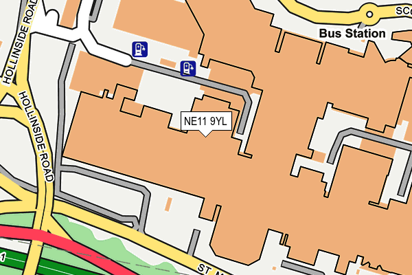 NE11 9YL map - OS OpenMap – Local (Ordnance Survey) NE11 9YL map - OS OpenMap – Local (Ordnance Survey)