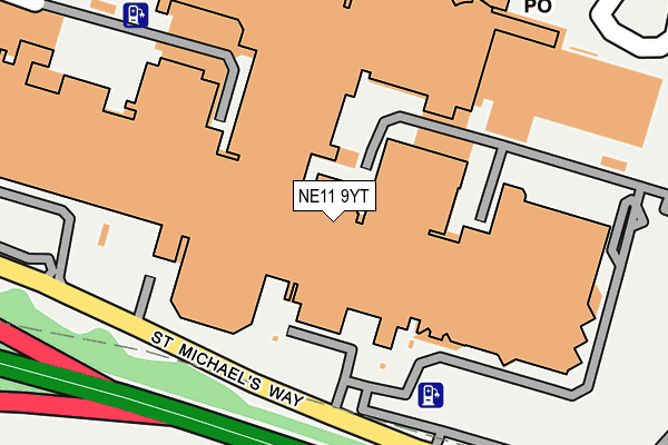 NE11 9YT map - OS OpenMap – Local (Ordnance Survey) NE11 9YT map - OS OpenMap – Local (Ordnance Survey)