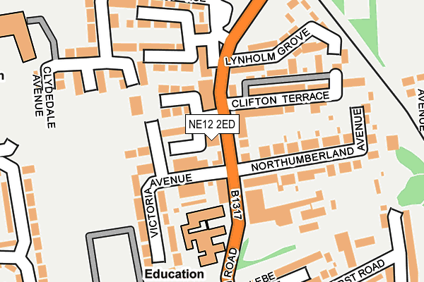 NE12 2ED map - OS OpenMap – Local (Ordnance Survey) NE12 2ED map - OS OpenMap – Local (Ordnance Survey)