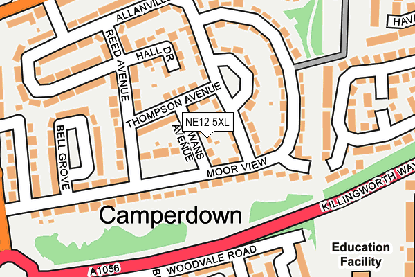 NE12 5XL map - OS OpenMap – Local (Ordnance Survey)