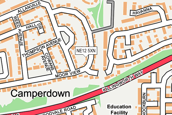 NE12 5XN map - OS OpenMap – Local (Ordnance Survey)