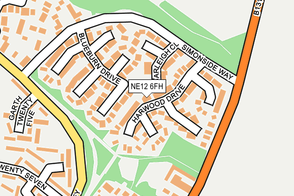 NE12 6FH map - OS OpenMap – Local (Ordnance Survey) NE12 6FH map - OS OpenMap – Local (Ordnance Survey)