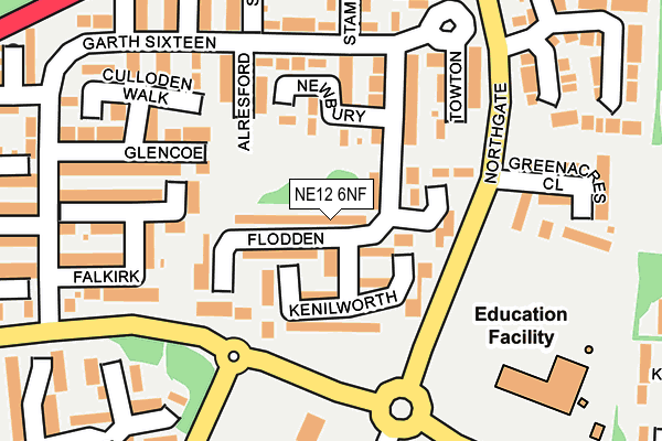 NE12 6NF map - OS OpenMap – Local (Ordnance Survey) NE12 6NF map - OS OpenMap – Local (Ordnance Survey)