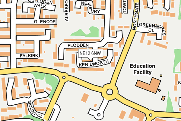 NE12 6NW map - OS OpenMap – Local (Ordnance Survey) NE12 6NW map - OS OpenMap – Local (Ordnance Survey)