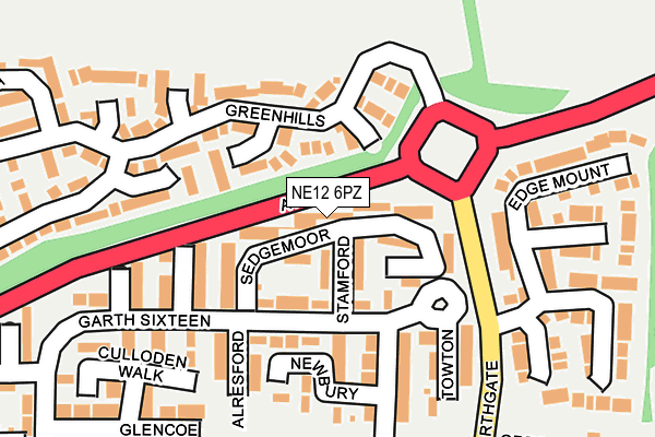 NE12 6PZ map - OS OpenMap – Local (Ordnance Survey) NE12 6PZ map - OS OpenMap – Local (Ordnance Survey)