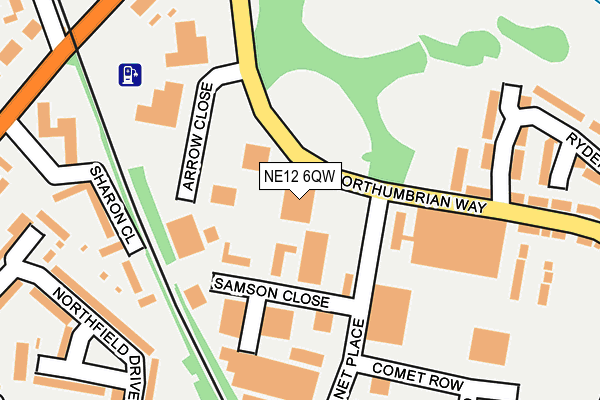 NE12 6QW map - OS OpenMap – Local (Ordnance Survey) NE12 6QW map - OS OpenMap – Local (Ordnance Survey)