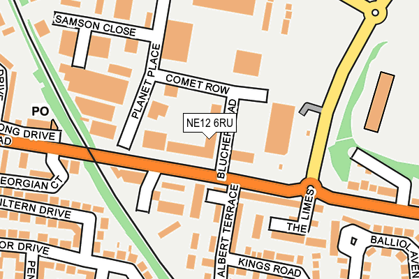NE12 6RU map - OS OpenMap – Local (Ordnance Survey) NE12 6RU map - OS OpenMap – Local (Ordnance Survey)