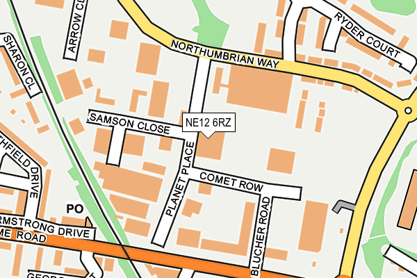 NE12 6RZ map - OS OpenMap – Local (Ordnance Survey) NE12 6RZ map - OS OpenMap – Local (Ordnance Survey)
