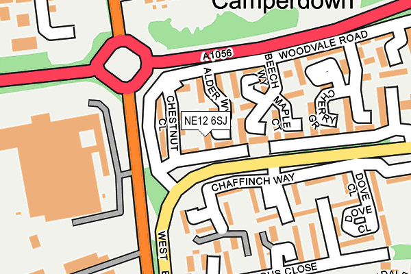 NE12 6SJ map - OS OpenMap – Local (Ordnance Survey) NE12 6SJ map - OS OpenMap – Local (Ordnance Survey)