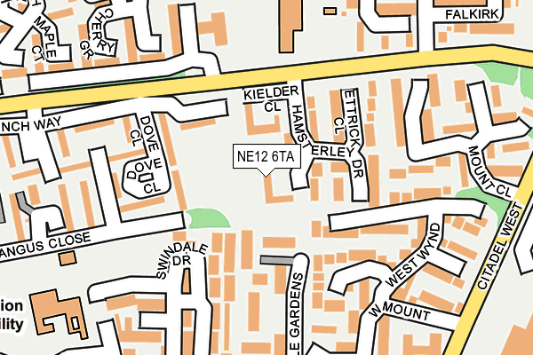 NE12 6TA map - OS OpenMap – Local (Ordnance Survey) NE12 6TA map - OS OpenMap – Local (Ordnance Survey)