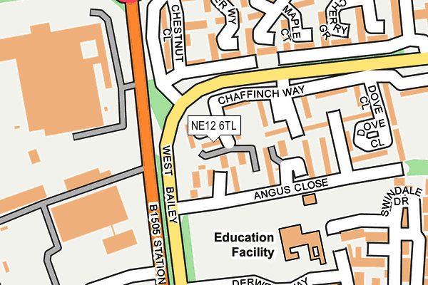 NE12 6TL map - OS OpenMap – Local (Ordnance Survey) NE12 6TL map - OS OpenMap – Local (Ordnance Survey)