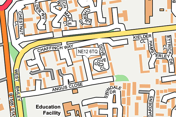NE12 6TQ map - OS OpenMap – Local (Ordnance Survey)
