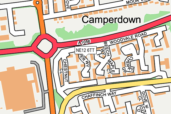 NE12 6TT map - OS OpenMap – Local (Ordnance Survey) NE12 6TT map - OS OpenMap – Local (Ordnance Survey)