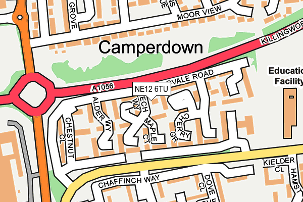 NE12 6TU map - OS OpenMap – Local (Ordnance Survey)