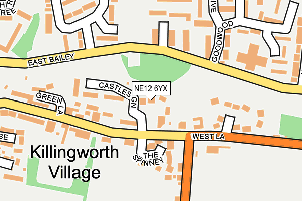 NE12 6YX map - OS OpenMap – Local (Ordnance Survey) NE12 6YX map - OS OpenMap – Local (Ordnance Survey)