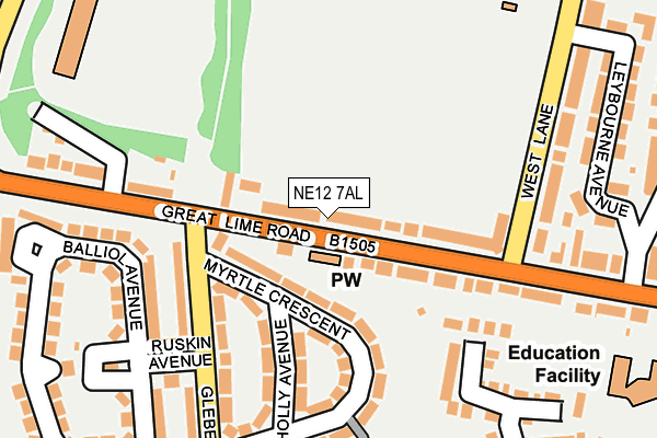 NE12 7AL map - OS OpenMap – Local (Ordnance Survey) NE12 7AL map - OS OpenMap – Local (Ordnance Survey)