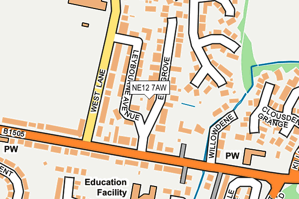 NE12 7AW map - OS OpenMap – Local (Ordnance Survey)