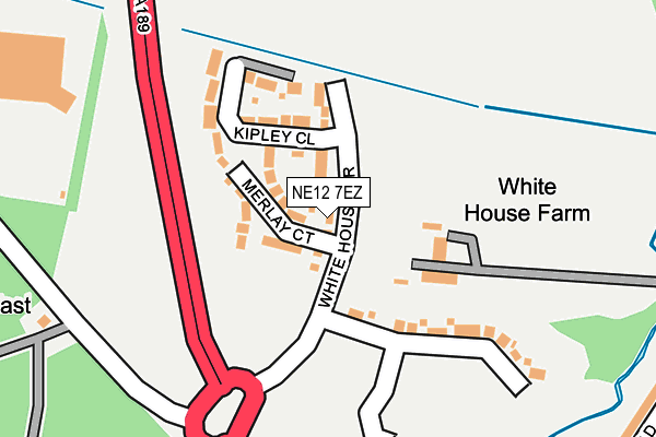 NE12 7EZ map - OS OpenMap – Local (Ordnance Survey)