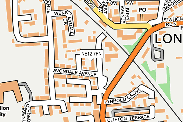 NE12 7FN map - OS OpenMap – Local (Ordnance Survey) NE12 7FN map - OS OpenMap – Local (Ordnance Survey)