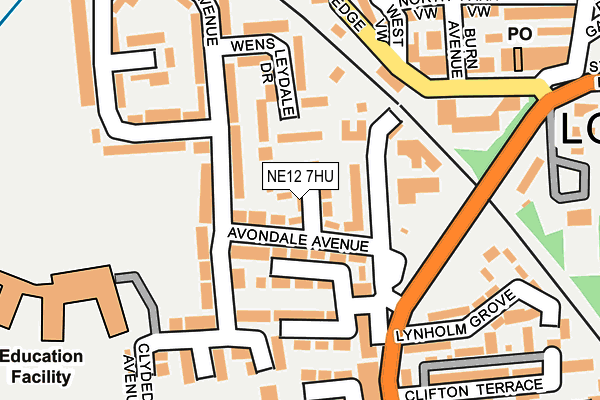 NE12 7HU map - OS OpenMap – Local (Ordnance Survey) NE12 7HU map - OS OpenMap – Local (Ordnance Survey)