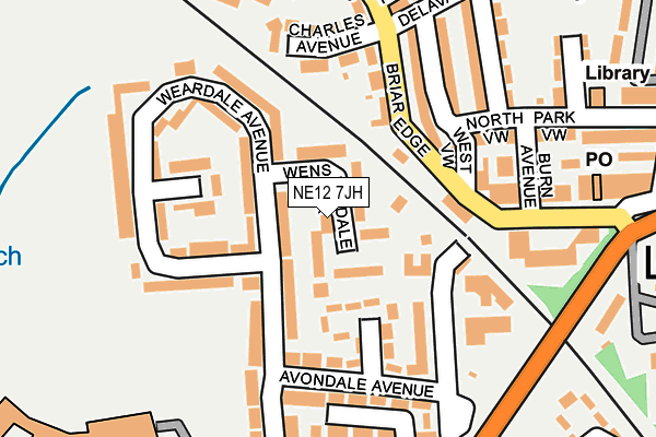 NE12 7JH map - OS OpenMap – Local (Ordnance Survey) NE12 7JH map - OS OpenMap – Local (Ordnance Survey)