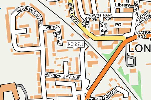 NE12 7JJ map - OS OpenMap – Local (Ordnance Survey) NE12 7JJ map - OS OpenMap – Local (Ordnance Survey)