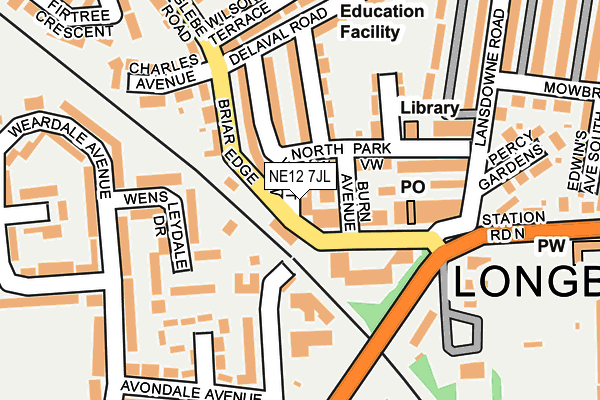 NE12 7JL map - OS OpenMap – Local (Ordnance Survey) NE12 7JL map - OS OpenMap – Local (Ordnance Survey)