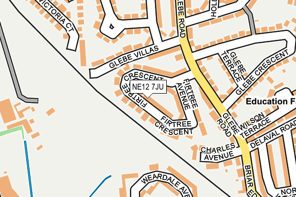 NE12 7JU map - OS OpenMap – Local (Ordnance Survey) NE12 7JU map - OS OpenMap – Local (Ordnance Survey)