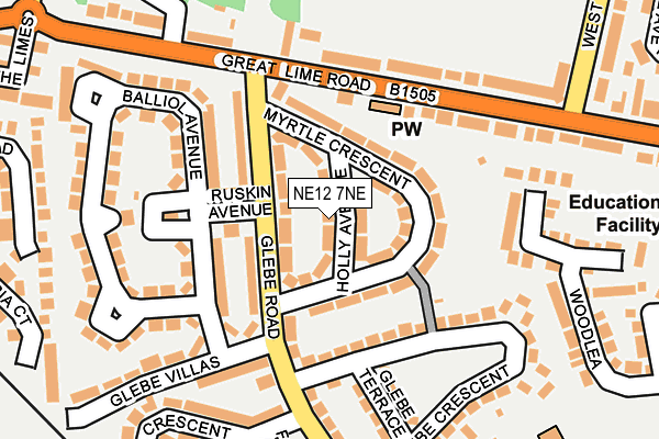 NE12 7NE map - OS OpenMap – Local (Ordnance Survey) NE12 7NE map - OS OpenMap – Local (Ordnance Survey)
