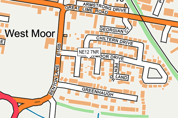 NE12 7NR map - OS OpenMap – Local (Ordnance Survey)
