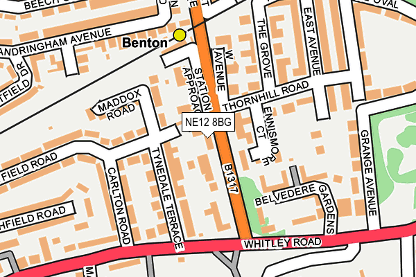 NE12 8BG map - OS OpenMap – Local (Ordnance Survey)