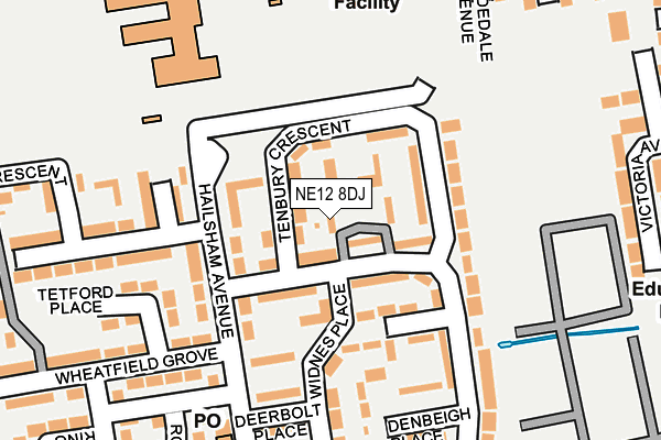 NE12 8DJ map - OS OpenMap – Local (Ordnance Survey) NE12 8DJ map - OS OpenMap – Local (Ordnance Survey)