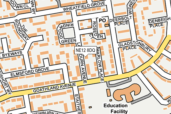 NE12 8DQ map - OS OpenMap – Local (Ordnance Survey) NE12 8DQ map - OS OpenMap – Local (Ordnance Survey)